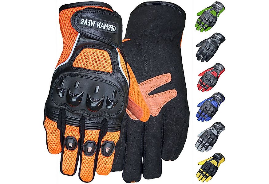 German Wear Motorradhandschuhe GW400G-M9 Motocross Biker Handschuhe Leder- günstig online kaufen