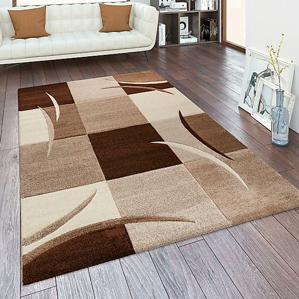 Paco Home Teppich »Diamond 665«, rechteckig, 17 mm Höhe, Karo Muster, 3D-De günstig online kaufen