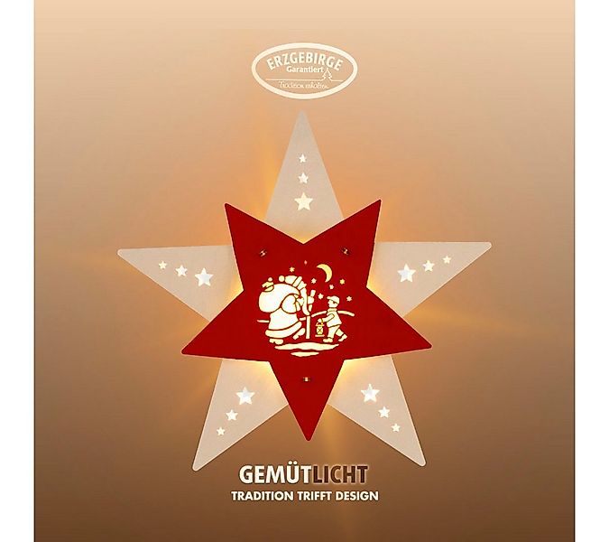 Weigla Dekostern LED Knecht Ruprecht, Fensterbild, WEIẞ-ROT, Made in German günstig online kaufen