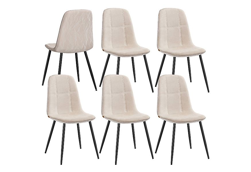 VASAGLE Esszimmerstuhl Metallbeine, verstellbare Füße, pflegeleicht (6 St), günstig online kaufen