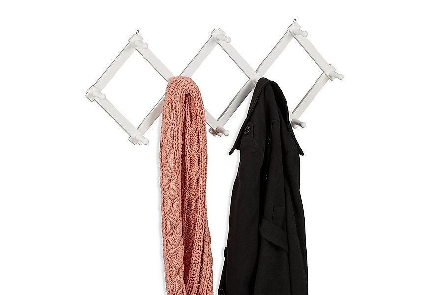 relaxdays Wandgarderobe Ausziehbare Wandgarderobe aus Holz günstig online kaufen