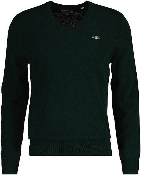 Gant V-Ausschnitt-Pullover EXTRAFINE LAMBSWOOL V-NECK mit Logostickerei günstig online kaufen