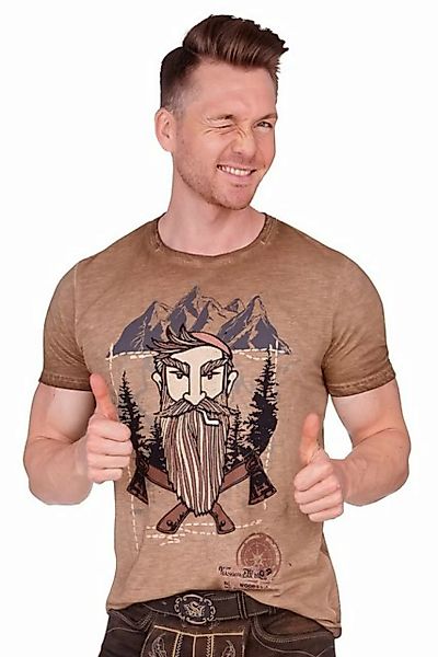 Hangowear Trachtenshirt Trachtenshirt Herren - ZYPRIAN - hellbraun günstig online kaufen