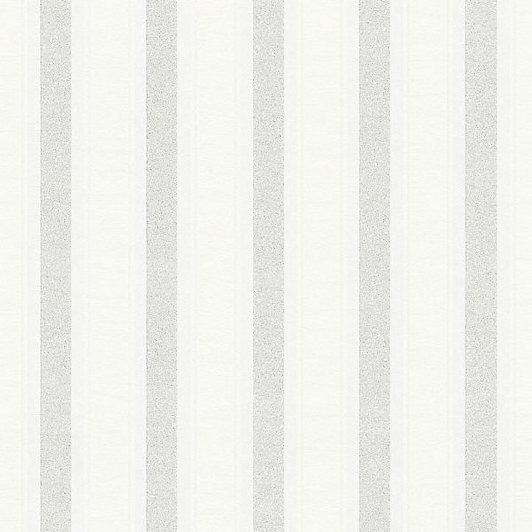 Bricoflor Vlies Streifentapete Weiß Grau Gestreifte Tapete mit Silber Glitz günstig online kaufen