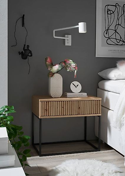 Schlafkontor Nachtkommode »Marle Nachtkonsole, Nachtkästchen auf Metall-Fuß günstig online kaufen