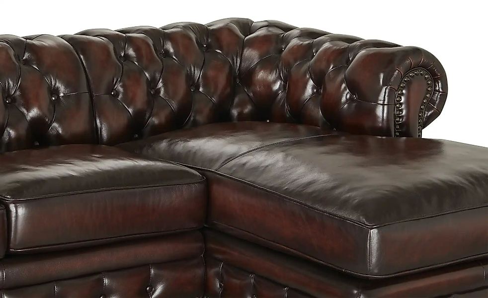 uno Ecksofa Bezug aus Echtleder Chesterfield ¦ braun Polstermöbel > Sofas > günstig online kaufen