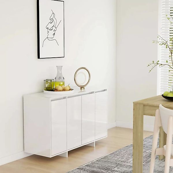 Vidaxl Sideboard Hochglanz-weiß 120x41x75 Cm Spanplatte günstig online kaufen