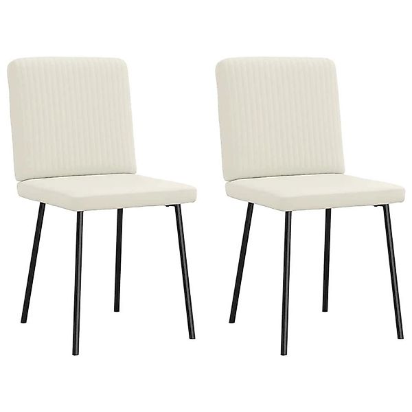 vidaXL Esszimmerstühle 2 Stk Creme Samt 4101195 günstig online kaufen