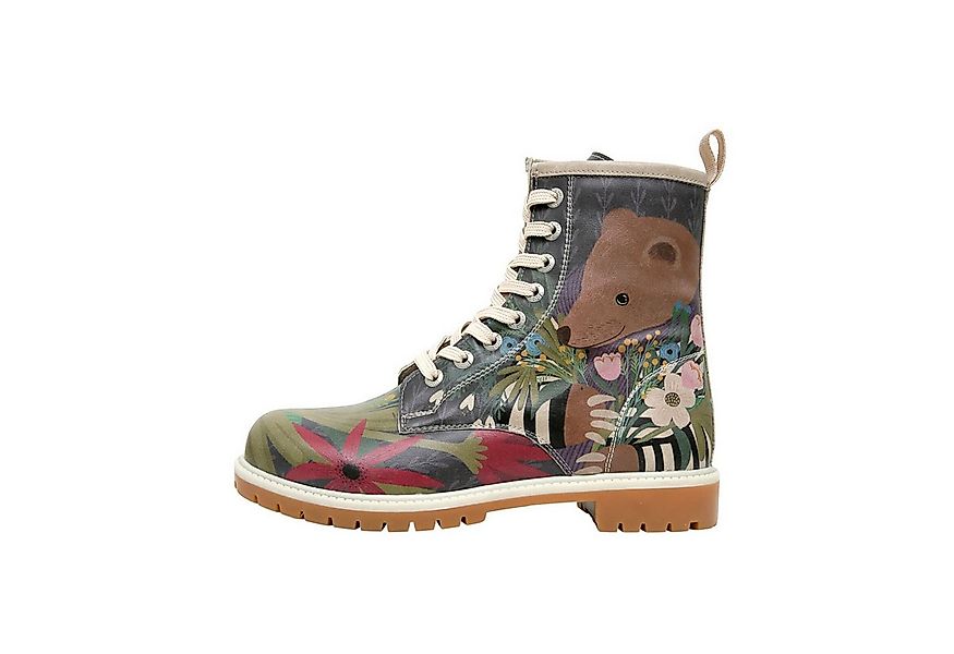 DOGO Long Boots Schnürstiefel Bear And Flowers Damen Stiefeletten, Schnürbo günstig online kaufen