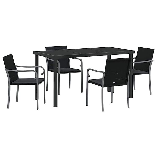 vidaXL Garten Essgruppe 5-Tlg Schwarz Poly Rattan 3379053 günstig online kaufen