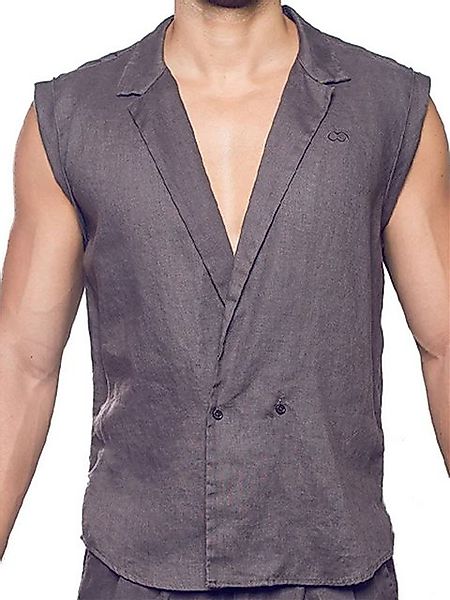 2eros Sweatweste 2Eros Breezy Single Button Wrap Vest Dark Gray XL günstig online kaufen