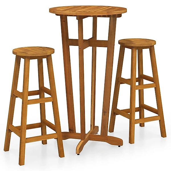 vidaXL 3-Tlg Bar-Set Massivholz Akazie 319699 günstig online kaufen