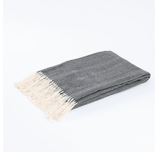 Wohndecke Wolldecke MILA Farbauswahl- 140 x 200 cm, HOME DELUXE, Kuscheldec günstig online kaufen