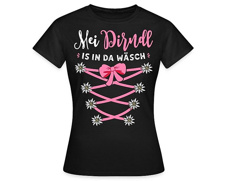 Spreadshirt T-Shirt Dirndl Spruch Mit Blumen Und Bindeoptik Frauen T-Shirt günstig online kaufen