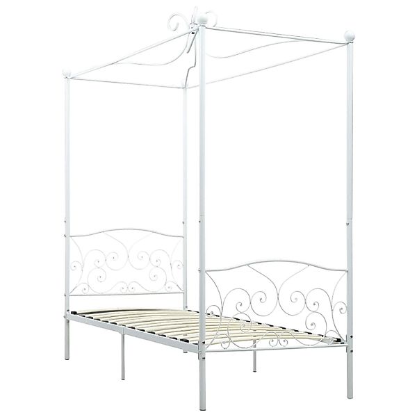 Himmelbett-gestell Weiß Metall 100 X 200 Cm günstig online kaufen