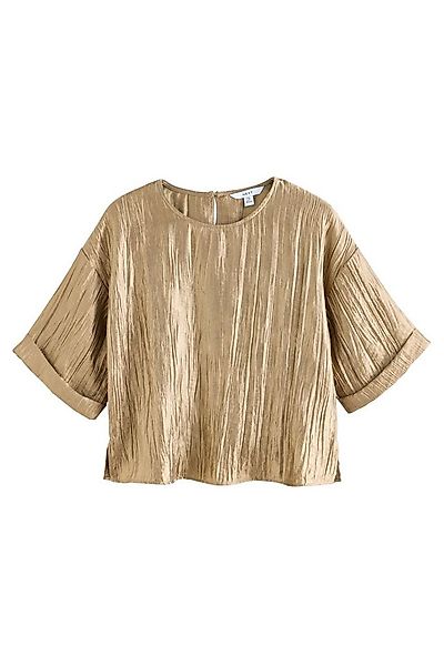 Next Langarmbluse Metallic-Oberteil in Knitteroptik, Kurzgröße (1-tlg) günstig online kaufen