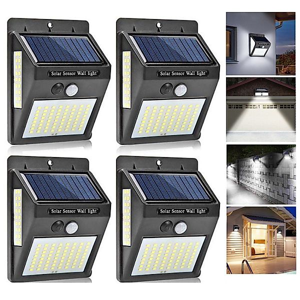 LETGOSPT Außen-Wandleuchte 4 Stücke Solar Wandleuchte günstig online kaufen