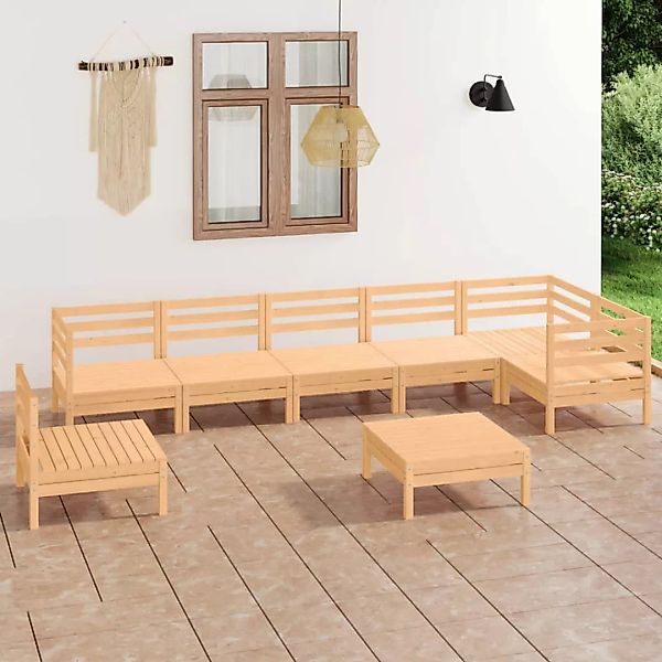 8-tlg. Garten-lounge-set Massivholz Kiefer günstig online kaufen