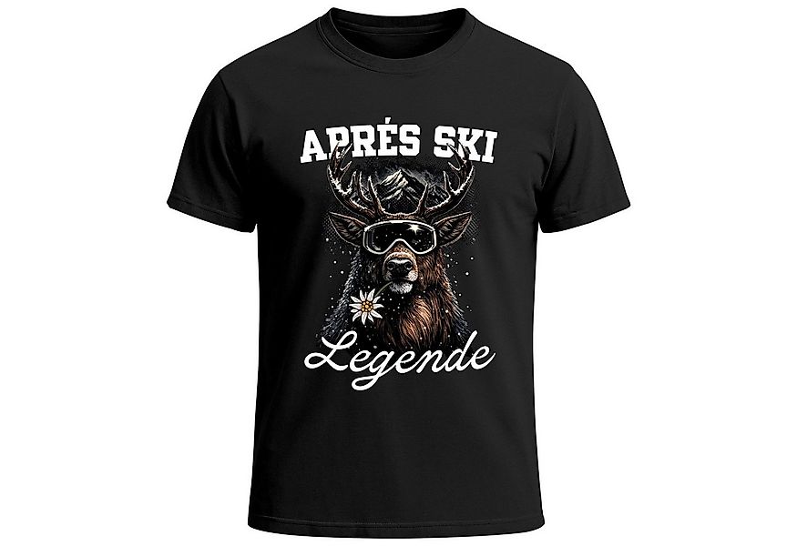 MoonWorks Print-Shirt Herren T-Shirt - Aprés-Ski Legende - Hirsch mit Skibr günstig online kaufen