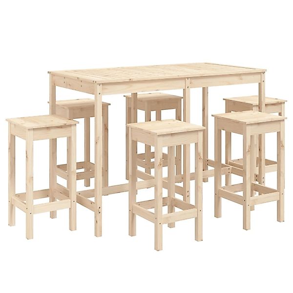 vidaXL 7-Tlg Gartenbar-Set Massivholz Kiefer 3154755 günstig online kaufen