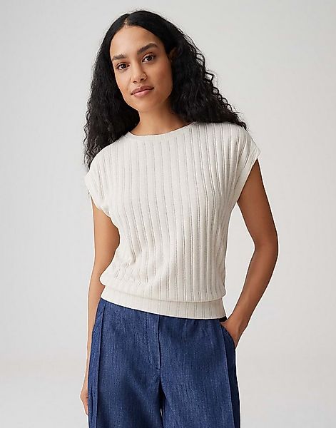 OPUS Kurzarmshirt Sapino aus Jersey mit Rippstruktur leichte Transparenz, w günstig online kaufen