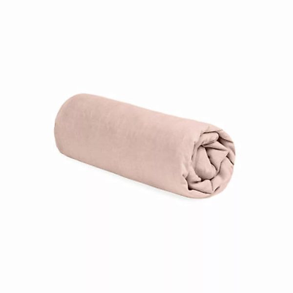 Spannbetttuch 160 x 200 cm  textil rosa / 160 x 200 cm - Leinen gewaschen - günstig online kaufen