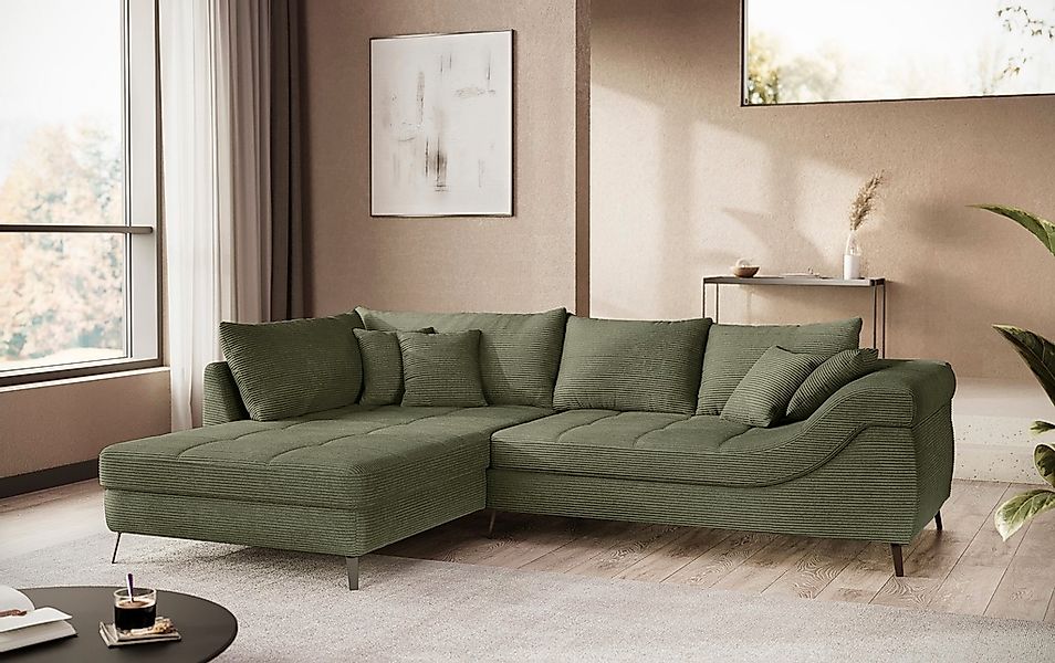 Mr. Couch Ecksofa »Portofino L-Form«, 4 Bezugsqualitäten, 13,5 cm hohe Meta günstig online kaufen