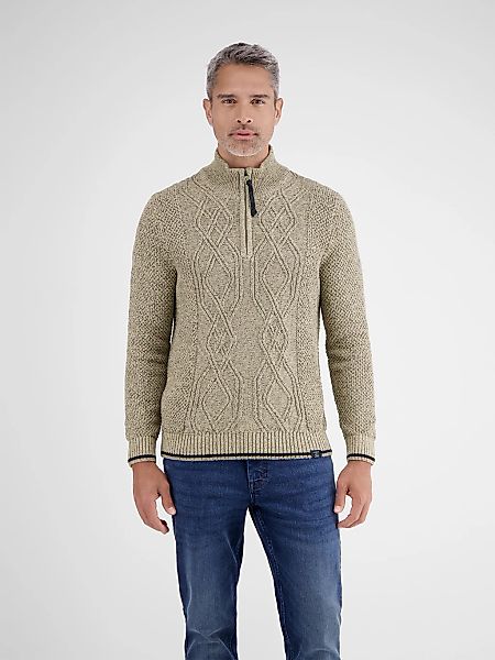 LERROS Strickpullover "LERROS Strickpullover mit Zopfmuster und Troyerkrage günstig online kaufen