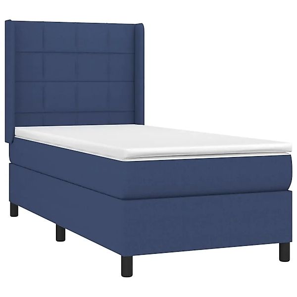 vidaXL Boxspringbett mit Matratze & LED Blau 90x200 cm Stoff 3138291 günstig online kaufen
