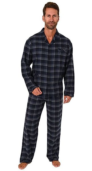 Normann Pyjama Herren Flanell Schlafanzug langarm zum durchknöpfen - 291 15 günstig online kaufen