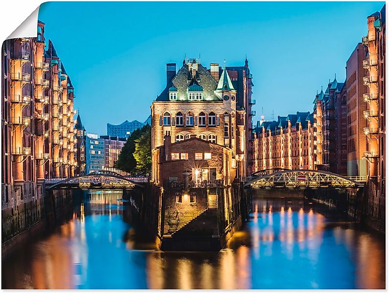 Artland Wandbild "Hamburg Wasserschloss in Speicherstadt 2", Gebäude, (1 St günstig online kaufen