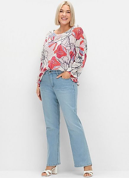 Sheego Bequeme Jeans Bootcut-Jeans . mit Used-Effekten, extralang günstig online kaufen