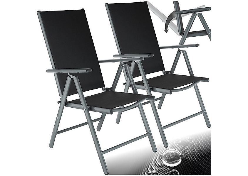 tectake Gartenstuhl Aluminium Gartenstuhl (Set., 2 St), Klappbar, Synthetis günstig online kaufen
