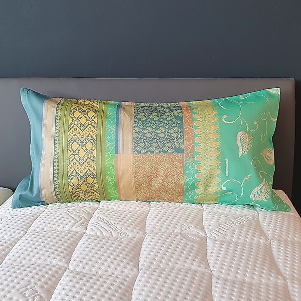 Bettwäsche Kissenbezug Bassetti Mako Satin Molveno V1 grün gelb 40x80 günstig online kaufen