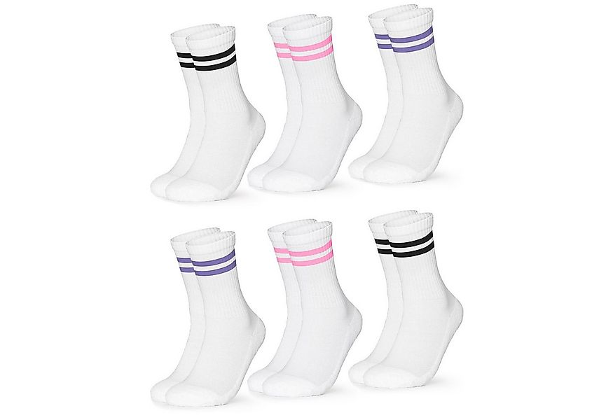 OCCULTO Tennissocken Damen Retro Tennis Socken 6er Pack (Modell: Serena) (6 günstig online kaufen