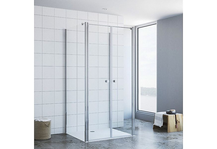 AQUALAVOS Komplettdusche Duschkabine Eckeinstieg U-Form Schwingtür Drehtür günstig online kaufen