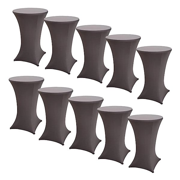 TRUTZHOLM 10er Set Stehtischhusse Stretch 70cm Anthrazit günstig online kaufen