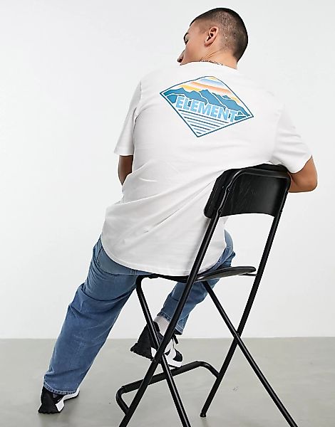 Element – Valemont – T-Shirt in Weiß mit Rückenprint günstig online kaufen
