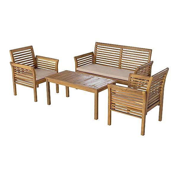 casa.pro Gartenlounge-Set, (4-tlg., 1 Tisch, 2 günstig online kaufen