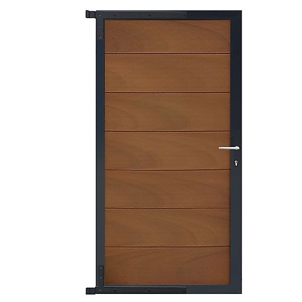GartenLand Steckzauntor Ameland Co-extrudiert ca. 90 x 175 cm WPC Mahagoni günstig online kaufen