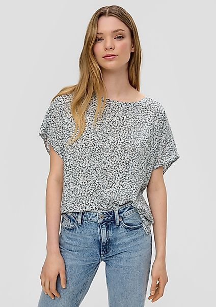 QS Kurzarmbluse Oversized Viskose-Bluse mit verlängertem günstig online kaufen