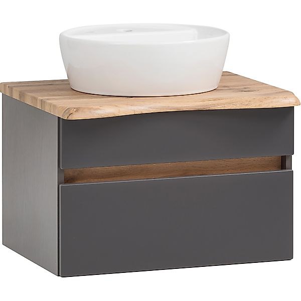 Held Möbel Waschtisch Trient 60 cm matt Grau-Wotaneiche günstig online kaufen