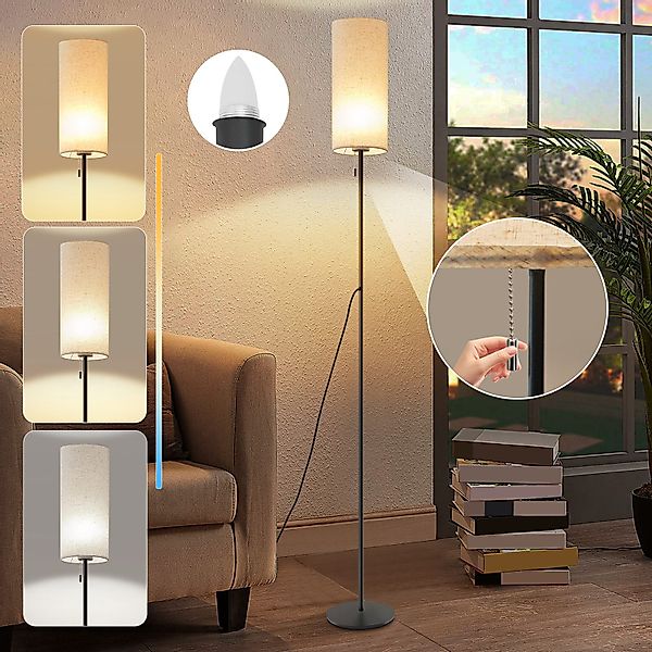 Nettlife LED Stehlampe Dimmbar Vintage Beige günstig online kaufen
