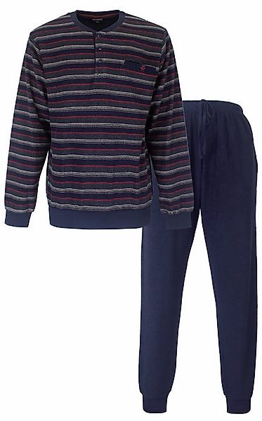 Paul Hopkins Schlafanzug Modischer Herren Frottee Pyjama mit Bündchen (2 tl günstig online kaufen