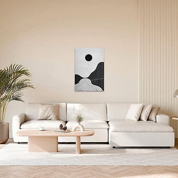 A.S. Création Leinwandbild "Black Sun - Wandbild Schwarz Grau Weiß Keilrahm günstig online kaufen