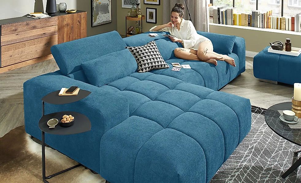 uno Ecksofa  Origo ¦ blau ¦ Maße (cm): B: 303 H: 70 T: 185 Polstermöbel > S günstig online kaufen