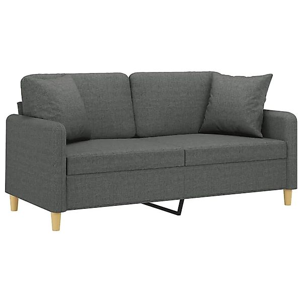 vidaXL 2-Sitzer-Sofa mit Zierkissen Dunkelgrau 140 cm Stoff 3200910 günstig online kaufen
