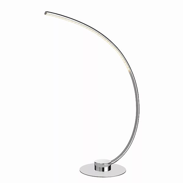 home24 Sompex LED-Tischleuchte Curve Modern Silber Satin Metall 15x48x15 cm günstig online kaufen