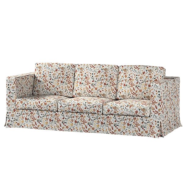 Bezug für Karlanda 3-Sitzer Sofa nicht ausklappbar, lang, orange-grün, Bezu günstig online kaufen