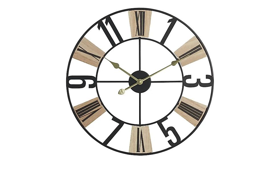 Wanduhr   ¦ schwarz ¦ Metall,MDF ¦ Maße (cm): B: 60 H: 60 T: 4.5 Accessoire günstig online kaufen